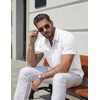 image:imageCOOFANDY Mens Stretch Dress Shirts Short Sleeve Casual Button Down Shirts with PocketWhite