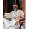image:imageCOOFANDY Mens TShirts Short Sleeve Knit Shirts Casual Crewneck Ribbed Dress Tee ShirtBeige
