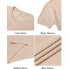 image:imageCOOFANDY Mens TShirts Short Sleeve Knit Shirts Casual Crewneck Ribbed Dress Tee ShirtBeige