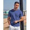 image:imageCOOFANDY Mens TShirts Short Sleeve Knit Shirts Casual Crewneck Ribbed Dress Tee ShirtBlue
