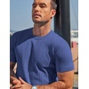 image:imageCOOFANDY Mens TShirts Short Sleeve Knit Shirts Casual Crewneck Ribbed Dress Tee ShirtBlue