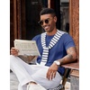 image:imageCOOFANDY Mens TShirts Short Sleeve Knit Shirts Casual Crewneck Ribbed Dress Tee ShirtBlue