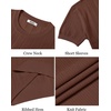 image:imageCOOFANDY Mens TShirts Short Sleeve Knit Shirts Casual Crewneck Ribbed Dress Tee ShirtBrown