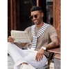 image:imageCOOFANDY Mens TShirts Short Sleeve Knit Shirts Casual Crewneck Ribbed Dress Tee ShirtKhaki