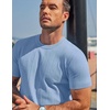 image:imageCOOFANDY Mens TShirts Short Sleeve Knit Shirts Casual Crewneck Ribbed Dress Tee ShirtLight Blue