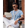 image:imageCOOFANDY Mens TShirts Short Sleeve Knit Shirts Casual Crewneck Ribbed Dress Tee ShirtLight Blue