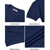 image:imageCOOFANDY Mens TShirts Short Sleeve Knit Shirts Casual Crewneck Ribbed Dress Tee ShirtNavy Blue
