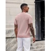 image:imageCOOFANDY Mens TShirts Short Sleeve Knit Shirts Casual Crewneck Ribbed Dress Tee ShirtPink