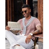 image:imageCOOFANDY Mens TShirts Short Sleeve Knit Shirts Casual Crewneck Ribbed Dress Tee ShirtPink