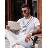 image:imageCOOFANDY Mens TShirts Short Sleeve Knit Shirts Casual Crewneck Ribbed Dress Tee ShirtWhite