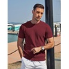 image:imageCOOFANDY Mens TShirts Short Sleeve Knit Shirts Casual Crewneck Ribbed Dress Tee ShirtWine Red