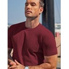 image:imageCOOFANDY Mens TShirts Short Sleeve Knit Shirts Casual Crewneck Ribbed Dress Tee ShirtWine Red