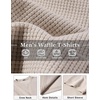 image:imageCOOFANDY Mens Waffle TShirts Short Sleeve Casual Crew Neck Shirt Summer Plain Pullover TeesA  Moon Gray