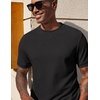 image:imageCOOFANDY Mens Waffle TShirts Short Sleeve Casual Crew Neck Shirt Summer Plain Pullover TeesBlack