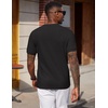 image:imageCOOFANDY Mens Waffle TShirts Short Sleeve Casual Crew Neck Shirt Summer Plain Pullover TeesBlack