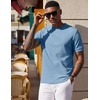 image:imageCOOFANDY Mens Waffle TShirts Short Sleeve Casual Crew Neck Shirt Summer Plain Pullover TeesBlue