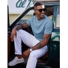 image:imageCOOFANDY Mens Waffle TShirts Short Sleeve Casual Crew Neck Shirt Summer Plain Pullover TeesBlue