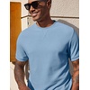 image:imageCOOFANDY Mens Waffle TShirts Short Sleeve Casual Crew Neck Shirt Summer Plain Pullover TeesBlue