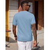 image:imageCOOFANDY Mens Waffle TShirts Short Sleeve Casual Crew Neck Shirt Summer Plain Pullover TeesBlue