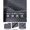 image:imageCOOFANDY Mens Waffle TShirts Short Sleeve Casual Crew Neck Shirt Summer Plain Pullover TeesCharcoal Gray