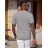 image:imageCOOFANDY Mens Waffle TShirts Short Sleeve Casual Crew Neck Shirt Summer Plain Pullover TeesHeather Gray