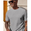 image:imageCOOFANDY Mens Waffle TShirts Short Sleeve Casual Crew Neck Shirt Summer Plain Pullover TeesHeather Gray