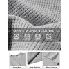 image:imageCOOFANDY Mens Waffle TShirts Short Sleeve Casual Crew Neck Shirt Summer Plain Pullover TeesHeather Gray
