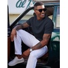 image:imageCOOFANDY Mens Waffle TShirts Short Sleeve Casual Crew Neck Shirt Summer Plain Pullover TeesNavy Blue