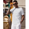 image:imageCOOFANDY Mens Waffle TShirts Short Sleeve Casual Crew Neck Shirt Summer Plain Pullover TeesWhite