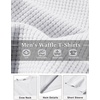 image:imageCOOFANDY Mens Waffle TShirts Short Sleeve Casual Crew Neck Shirt Summer Plain Pullover TeesWhite