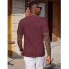 image:imageCOOFANDY Mens Waffle TShirts Short Sleeve Casual Crew Neck Shirt Summer Plain Pullover TeesWine Red