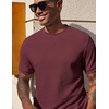 image:imageCOOFANDY Mens Waffle TShirts Short Sleeve Casual Crew Neck Shirt Summer Plain Pullover TeesWine Red