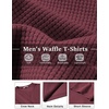 image:imageCOOFANDY Mens Waffle TShirts Short Sleeve Casual Crew Neck Shirt Summer Plain Pullover TeesWine Red