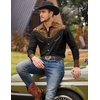 image:imageCOOFANDY Mens Western Cowboy Shirt Embroidered Button Down Long Sleeve ShirtsCotton  Black  Brown