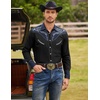 image:imageCOOFANDY Mens Western Cowboy Shirt Embroidered Button Down Long Sleeve ShirtsCotton  Black