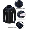 image:imageCOOFANDY Mens Western Cowboy Shirt Embroidered Button Down Long Sleeve ShirtsCotton  Black