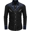 image:imageCOOFANDY Mens Western Cowboy Shirt Embroidered Button Down Long Sleeve ShirtsCotton  Black