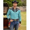 image:imageCOOFANDY Mens Western Cowboy Shirt Embroidered Button Down Long Sleeve ShirtsCotton  Blue