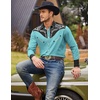 image:imageCOOFANDY Mens Western Cowboy Shirt Embroidered Button Down Long Sleeve ShirtsCotton  Blue