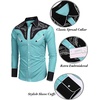 image:imageCOOFANDY Mens Western Cowboy Shirt Embroidered Button Down Long Sleeve ShirtsCotton  Blue