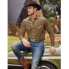 image:imageCOOFANDY Mens Western Cowboy Shirt Embroidered Button Down Long Sleeve ShirtsCotton  Brown