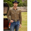 image:imageCOOFANDY Mens Western Cowboy Shirt Embroidered Button Down Long Sleeve ShirtsCotton  Brown