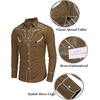 image:imageCOOFANDY Mens Western Cowboy Shirt Embroidered Button Down Long Sleeve ShirtsCotton  Brown