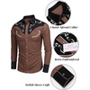 image:imageCOOFANDY Mens Western Cowboy Shirt Embroidered Button Down Long Sleeve ShirtsCotton  Brownblack