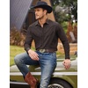 image:imageCOOFANDY Mens Western Cowboy Shirt Embroidered Button Down Long Sleeve ShirtsCotton  Dark Brown