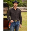 image:imageCOOFANDY Mens Western Cowboy Shirt Embroidered Button Down Long Sleeve ShirtsCotton  Dark Brown