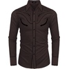 image:imageCOOFANDY Mens Western Cowboy Shirt Embroidered Button Down Long Sleeve ShirtsCotton  Dark Brown