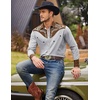 image:imageCOOFANDY Mens Western Cowboy Shirt Embroidered Button Down Long Sleeve ShirtsCotton  Grey