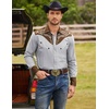 image:imageCOOFANDY Mens Western Cowboy Shirt Embroidered Button Down Long Sleeve ShirtsCotton  Grey