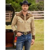 image:imageCOOFANDY Mens Western Cowboy Shirt Embroidered Button Down Long Sleeve ShirtsCotton  Khaki